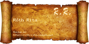 Róth Rita névjegykártya